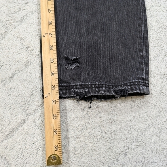 Free People Jeans Women's 28 Black We The Free Crvy Straight Shooter Distressed  - Picture 4 of 10